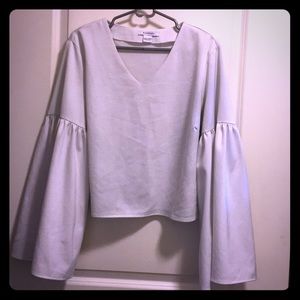 White Crop Top with Flare arms